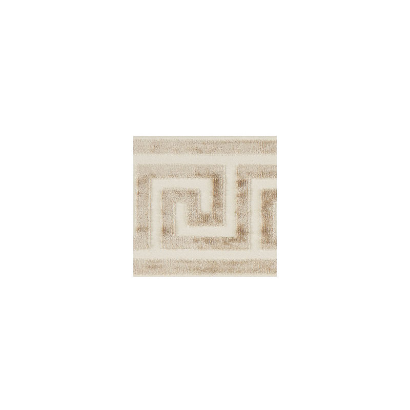 Oriana Greek Key Velvet Tape Fabric, Fawn