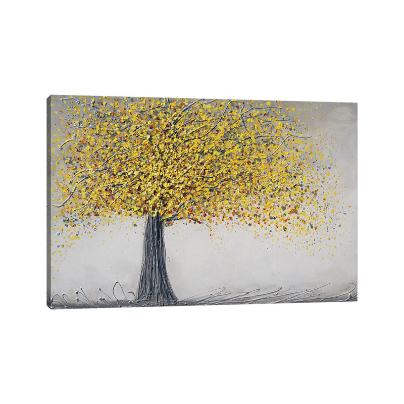 Happy Yellow Tree - Wall Art Print - Wrapped Canvas