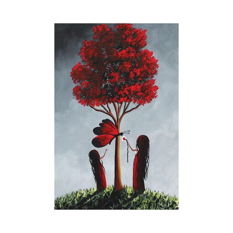 «Summer Fun with My Sister», reproduction d'art sur toile tendue, H 18 po x l 12 po x 1,5 po
