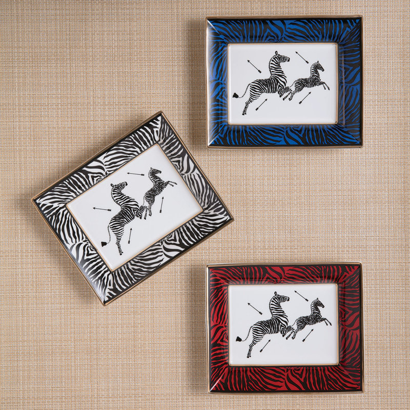 Zebra Porcelain Decorative Plate Set