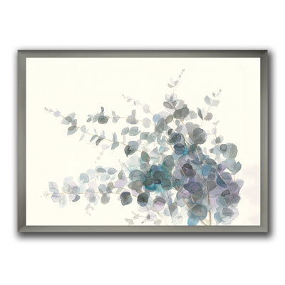 «Gray Watercolor Flower II», reproduction sur toile encadrée