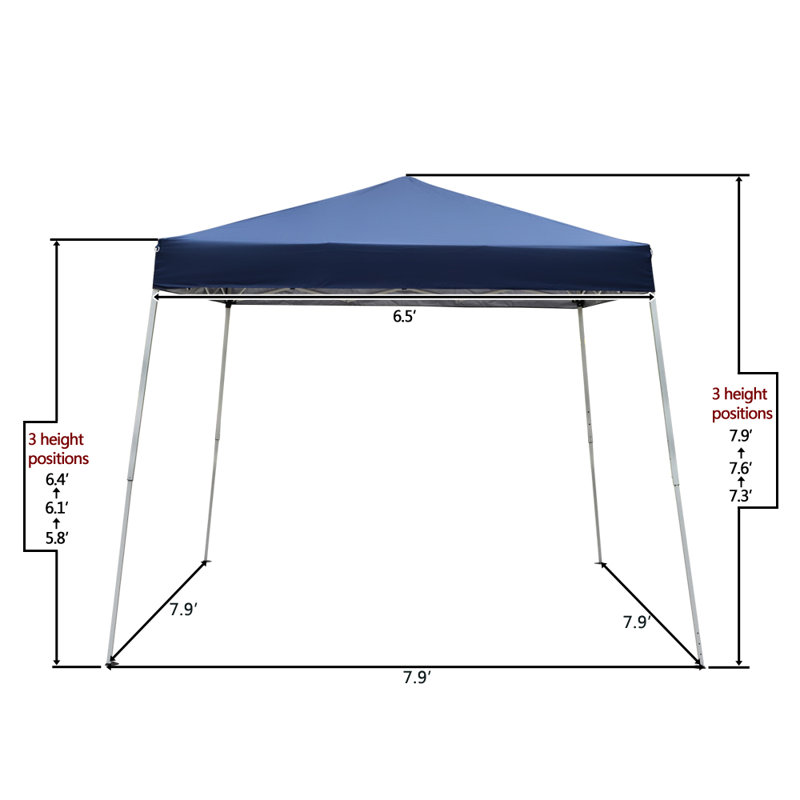 8 pi. X P 8 pi D Auvent inclinable en acier, Bleu