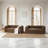 Upholstered Compression Brown Corduroy Convertible Sleeper Sofa Bed - Foldable Floor Couch With No Assembly (Set of 2)-433798638-419762751