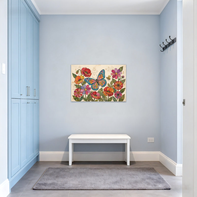 Animaux, motif de fleurs, abeilles et jardin, H 24 po x l 36 po