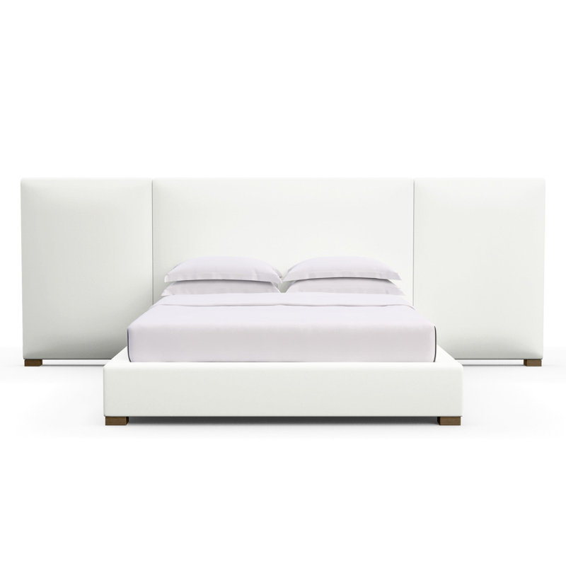Prospect Upholstered Bed, Plush Velvet Blanc, King, Weathered