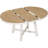 Farmhouse Round Extendable Dining Table With 16" Leaf Wood Kitchen Table
