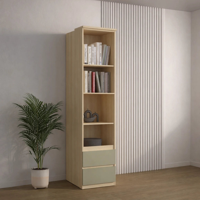 Birbal 215cm H x 45cm W Composite Bookcase, Eucalyptus