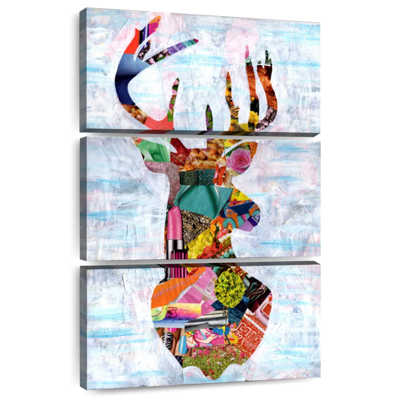 Cerf Brampt abstrait, H 32 po x l 20 po