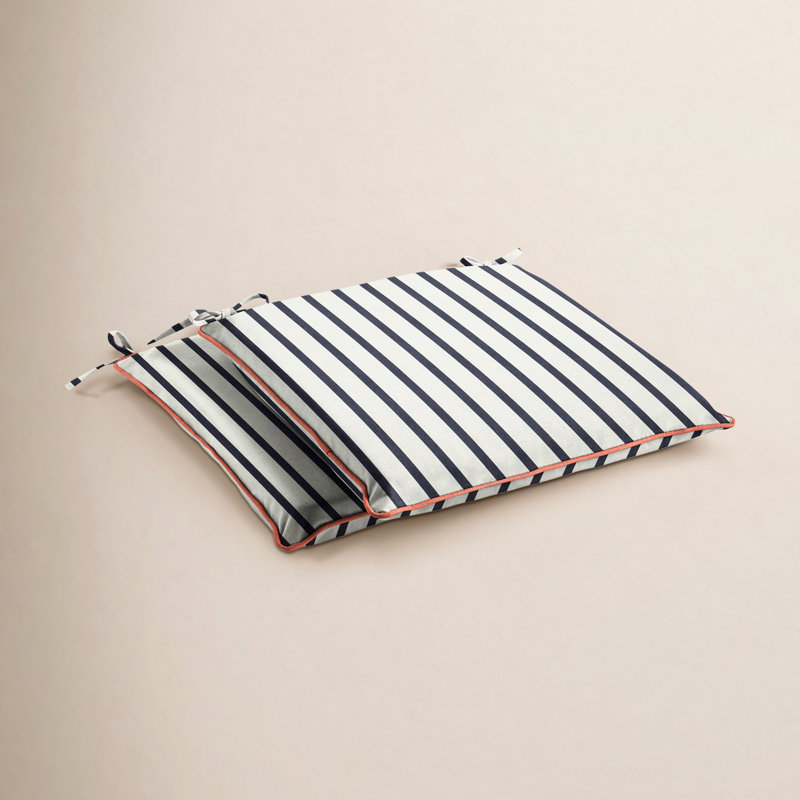 Rennifer Indoor/Outdoor Sunbrella Chair Pad Cushion, 2" H x 17" W x 17" D, Lido Indigo Sunbrella®