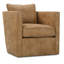 Rothko Genuine Leather Swivel Armchair-1366734355