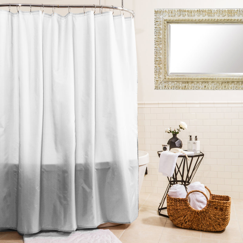 Rideau de douche simple en tissu, Blanc