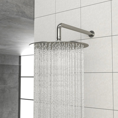 10-inch Rainfall Shower Faucet In Brushed Nickel - Valve, Wall Mount, Easy Installation & Painted Lady Butterfly Head 10" Rainfall, -balanced To Install Rinse