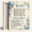 Tableau mural sur toile tendue avec verset de prière florale, orné de fleurs bleues et violettes et d'un texte inspirant, pour la décoration intérieure et les espaces religieux.-688030479