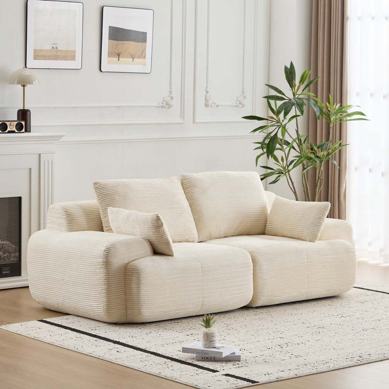Canapé en mousse à mémoire de forme Corduroy, Beige