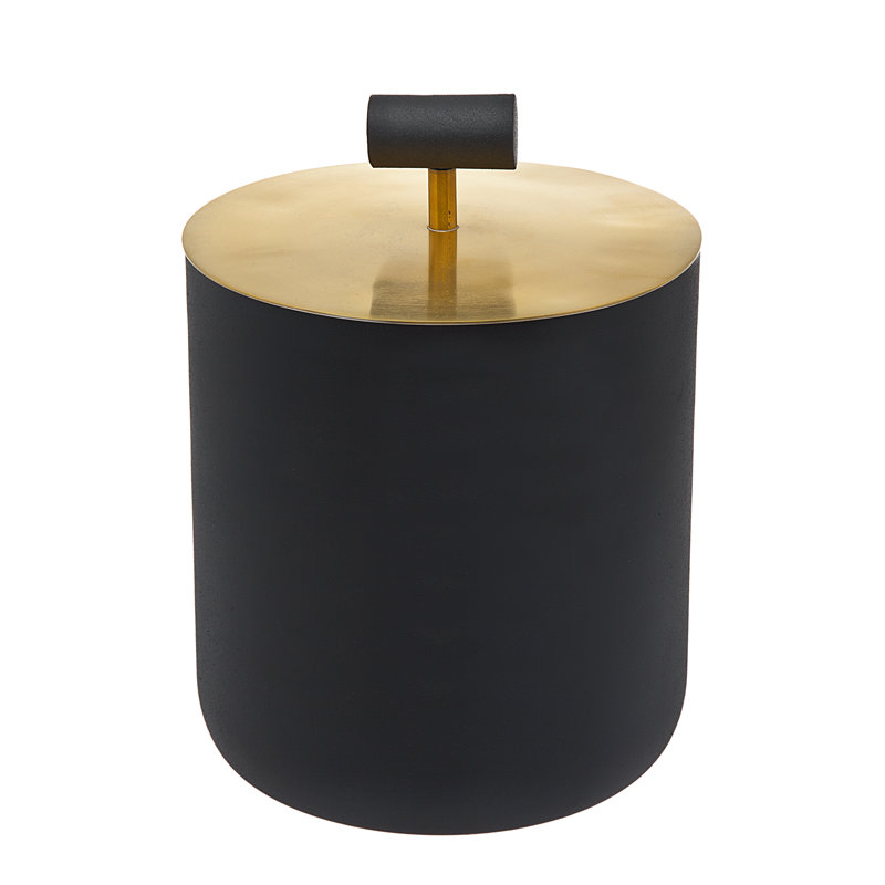 Elegant Black and Gold Insulated Ice Bucket for Outdoor Entertaining