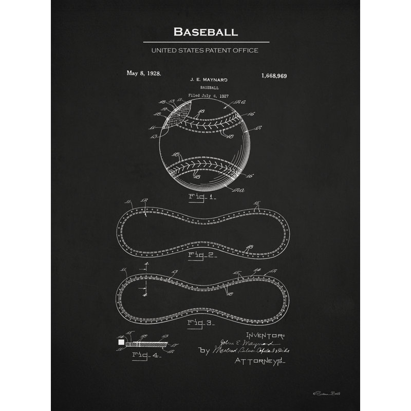 Baseball brevet par Susan Ball, H 48 po x l 32 po x P 1,25 po