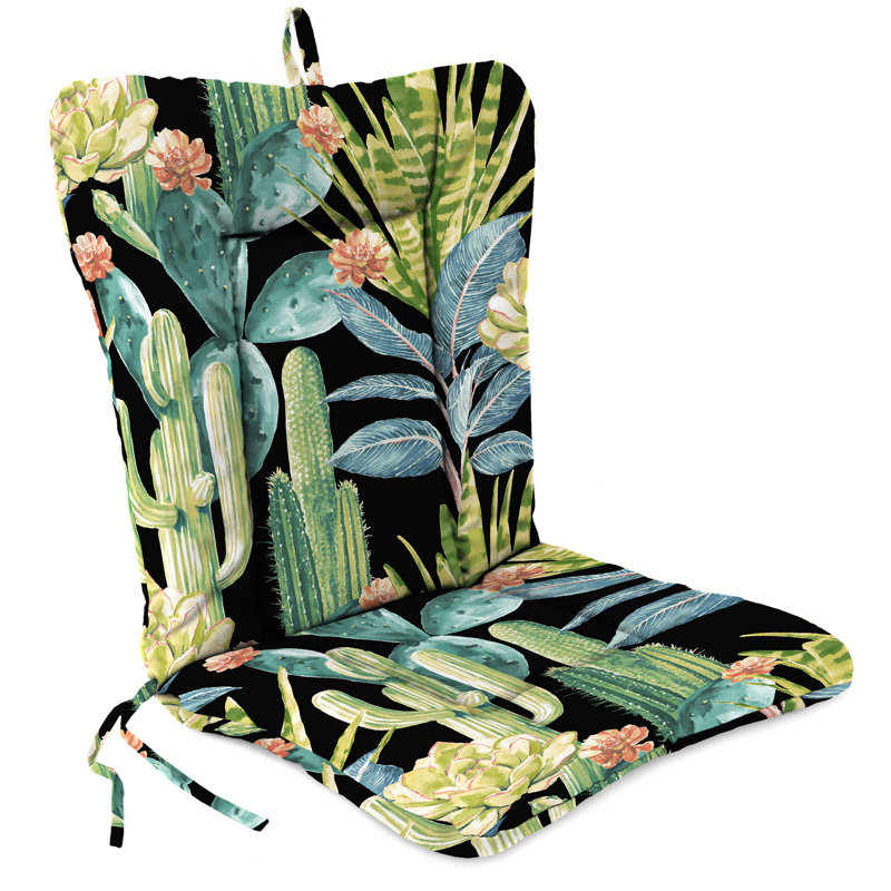 21" x 38" Outdoor Chair Cushion with Ties and Loop, Hatteras Ebony