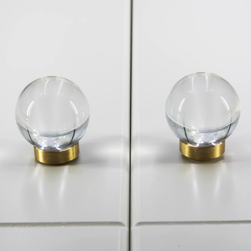 Armoire globe en verre et bouton de tiroir, Clair