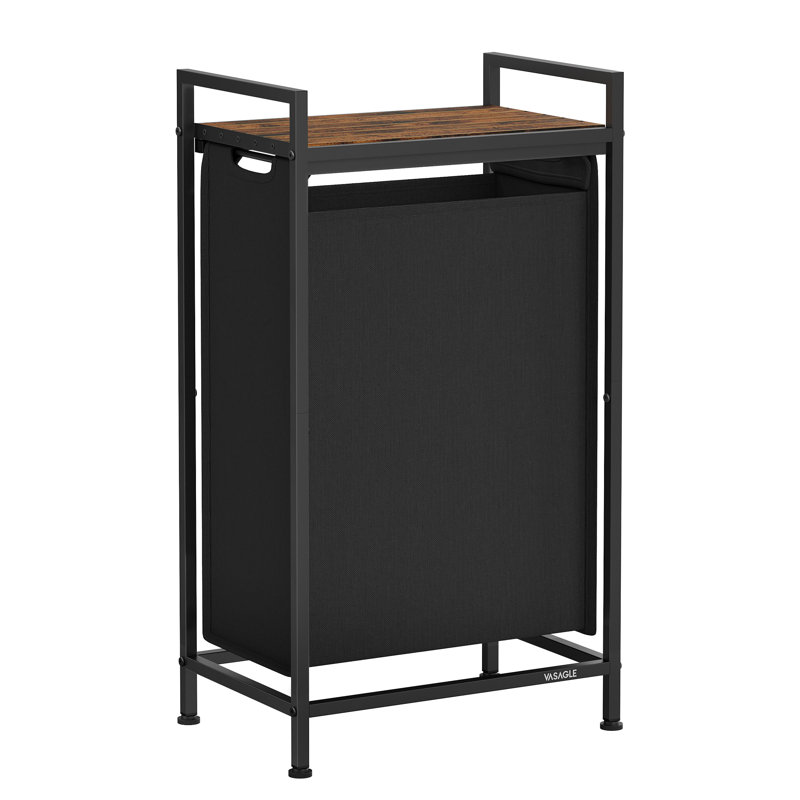 Laundry Hamper, Ink Black/Rustic Brown