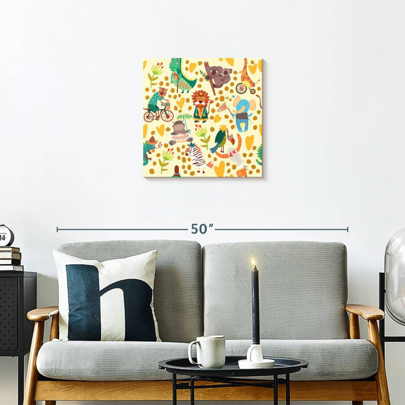 Safari Animals Pattern, 20" H x 20" W