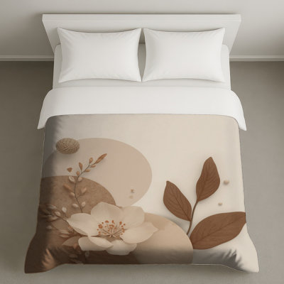 Beige Floral Composition Duvet Covers