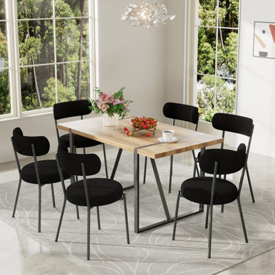 Rectangular Wooden Top Dining Table Set