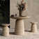 Foundry Select Faux Travertine Bistro Table Tithi Concrete Patio Table for Indoor and Outdoor Use
