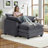 40"W Corduroy Oversized Chair & Ottoman Set - Comfy Cloud Sofa Armchair with Extra Deep Seat for Apartment Living Room-125317775