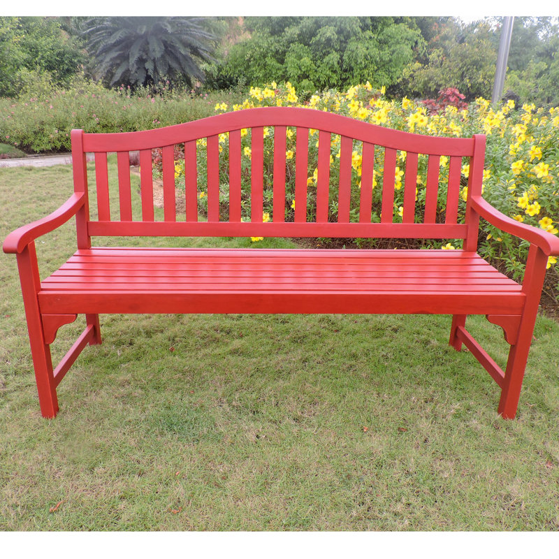 Banc de jardin en bois massif Enright, Rouge campagnard