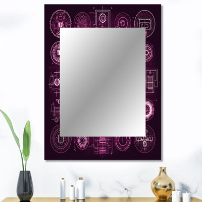 «Three Eye Chakra Mystical Circle I», miroir de Christianisme, miroir mural décoratif traditionnel, impression d'art en métal