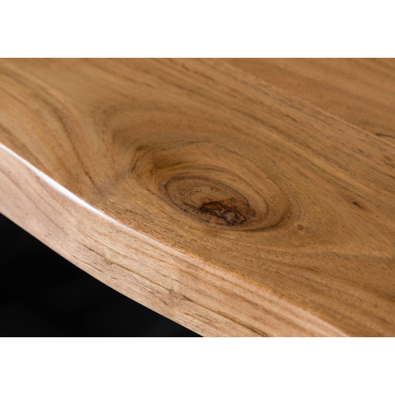 MELBOURNE Acacia Solid Wood Top Metal Base Dining Table