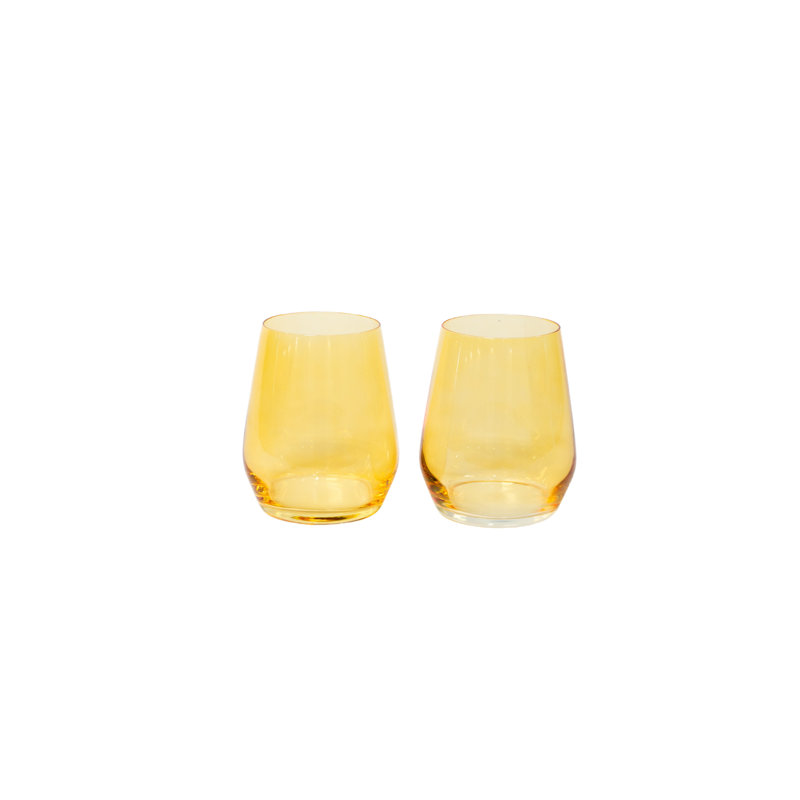 Verre à vin de couleur jaune soleil - ensemble de 4 - sans pied, Yellow