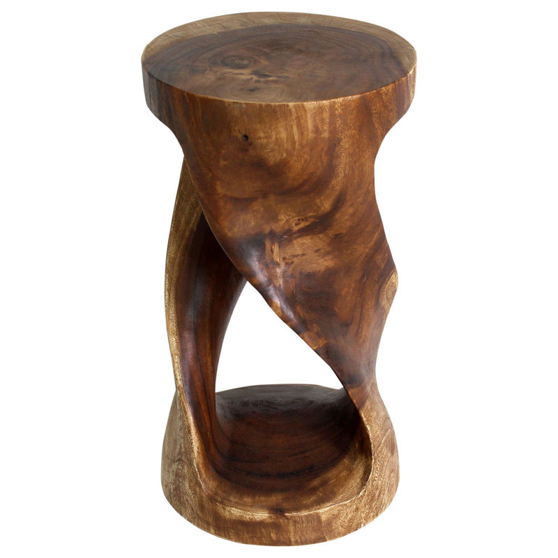 Table de bout cylindrique en bois massif, H 26 po x l 14 po x P 14 po