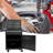 5 Tool Cabinet With Lockable Wheels & Hanging Panel, Good Quality Build - Black Rolling Box Detachable Top, Workshop Essential