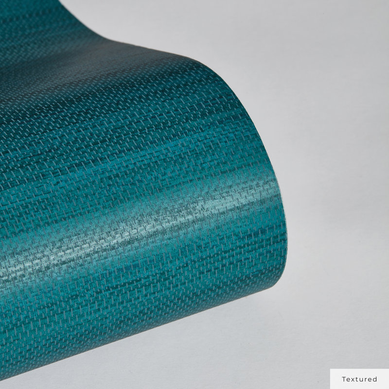 Montaldi 16.5' L x 20.5" W Textured Peel and Stick Wallpaper Roll, Mediterranean Teal