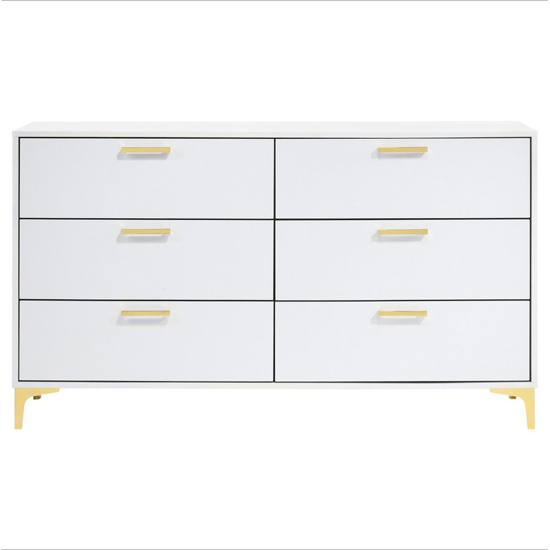 Commode rectangulaire à 6 tiroirs Karena