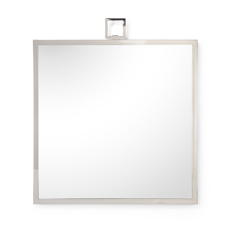 Flat Metal Lighted Wall Mirror, Silver