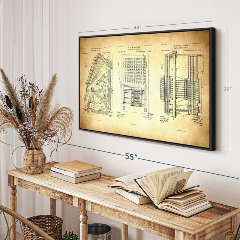 " Calculating Machine 1888 Patent ", 29" H x 43" W