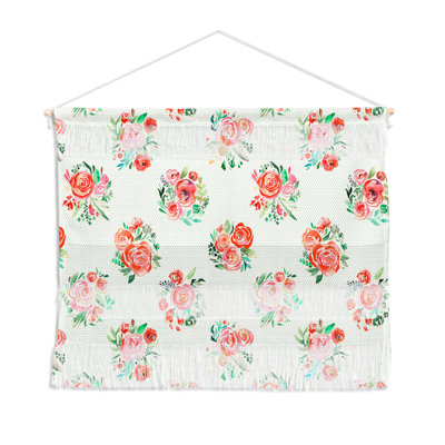 Suspension murale en aquarelle de bouquet de roses douces design Ninola