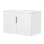 Meuble-lavabo de salle de bain vintage 30 "avec lavabo en céramique et 2 portes à fermeture douce | Idée cadeau