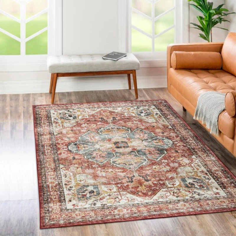 Tapis moderne lavable antidérapant Brio, Rectangle 2 pi 5 po x 7 pi