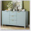 Buffet Wave-Design avec 3 tablettes réglables, 3 tiroirs et portes à fermeture en douceur pour un rangement et une présentation modernes-757423040