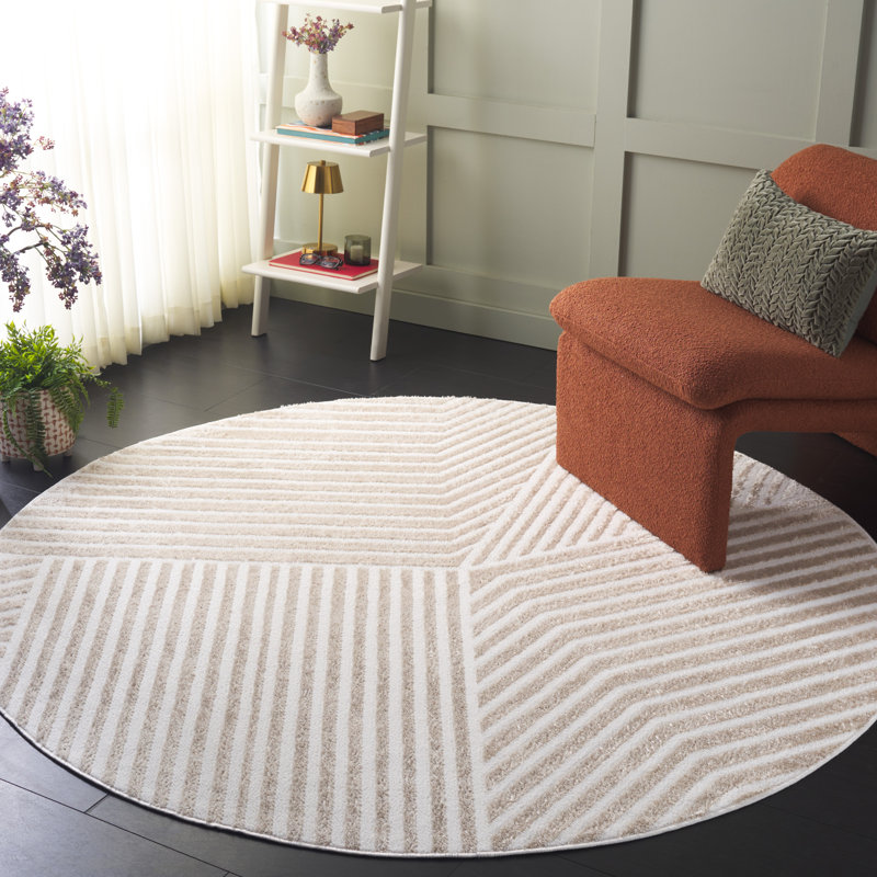 Tapis de couleur unie Bridgens Performance, Rond 6 pi 7 po