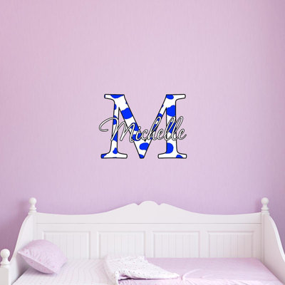 Décalcomanie murale nom imprimé monogramme