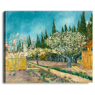 Orchard bordered by cypresses by Vincent Van Gogh. The World Classic Art Reproductions, Giclee Canvas Prints Wall Art for Home Decor,1.5 inches