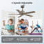 Ventilateur de plafond d'intérieur à 5 pales Baun avec télécommande-1027365003-1027365000-1027365001