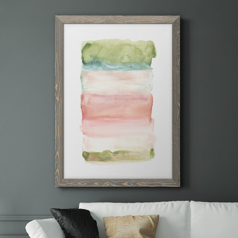 Skye III - Peinture sur toile encadrée, H 44 po x l 31 po x P 1 po, Encadré gris