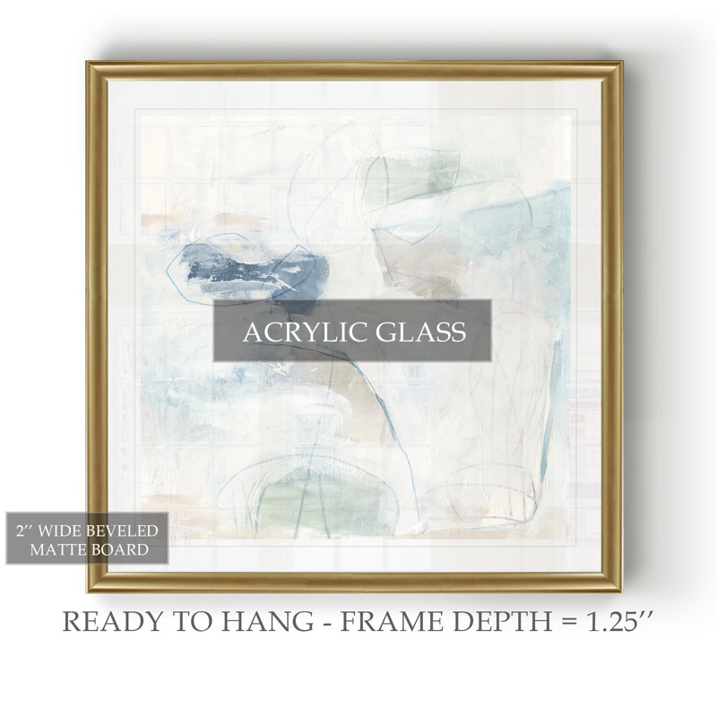 Pebble Coast I - reproduction d'art sur toile, Cadre doré, H 17,5 po x l 17,5 po x P 1,5 po