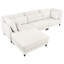 Canapé convertible en forme de L, canapé modulaire modulaire moderne avec repose-pieds mobile, ensemble de canapés 110 po à 4 places avec 5 coussins, conception à passepoil unique, canapé convertible en forme de L