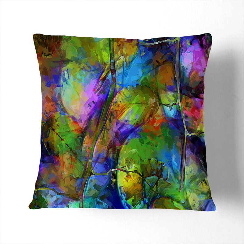 Abstract Square Throw Cushion, White, 40cm H x 40cm W x 15cm D